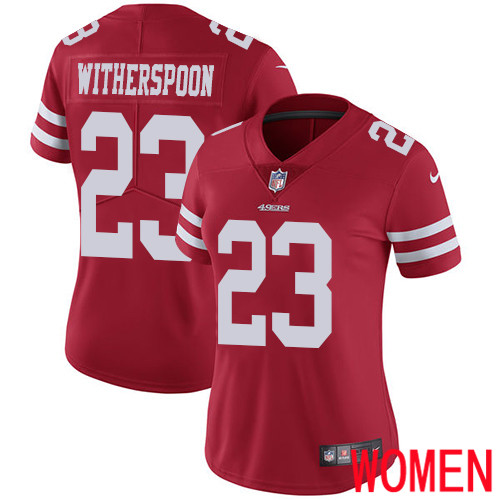 San Francisco 49ers Limited Red Women Ahkello Witherspoon Home NFL Jersey #23 Vapor Untouchable